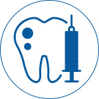 illustration of a tooth and a needle that depicts sedation